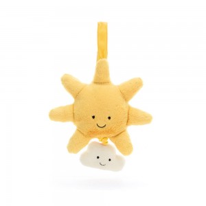 Bebé Jellycat Amuseables Sun Musical Pull,20cm x 20cm x 5cm Amarelas | Portugal IPOWF-9362