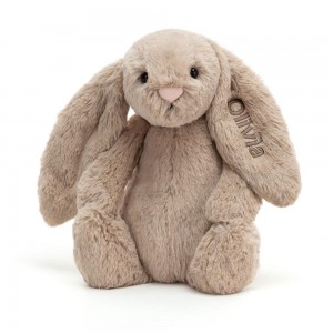 Bebé Jellycat Bashful Coelhinha Medium,31cm x 12cm x 9cm Bege | Portugal HMTNI-9371