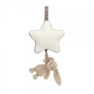 Bebé Jellycat Bashful Coelhinha Musical Pull,30cm x 20cm x 6cm Bege | Portugal LFXYV-0859