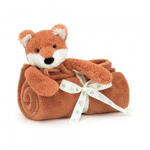 Bebé Jellycat Bashful Fox Cub Blankie,56cm x 70cm x 9cm Laranja | Portugal CKQUB-8312