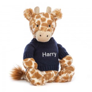 Bebé Jellycat Bashful Giraffe,31cm x 12cm x 9cm Laranja | Portugal UTBRK-6458