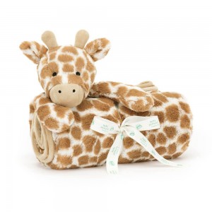 Bebé Jellycat Bashful Giraffe Blankie,56cm x 70cm x 9cm Laranja | Portugal MZUGB-8403