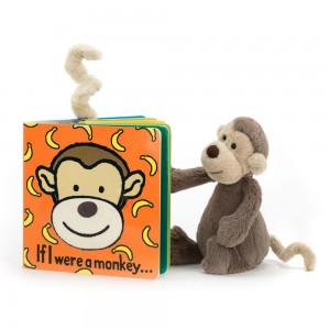 Bebé Jellycat If I Were A Monkey and Bashful Monkey Small, Marrom | Portugal JHIFK-6084