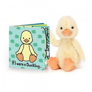 Bebé Jellycat If I were a Duckling Board and Bashful Duckling Medium, Amarelas | Portugal LJQYM-9407