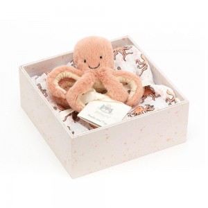 Bebé Jellycat Odell Octopus Gift Set,18cm x 18cm x 8cm Laranja | Portugal MXLYK-8209