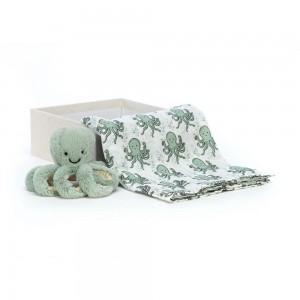 Bebé Jellycat Odyssey Octopus Gift Set,18cm x 18cm x 8cm Verdes | Portugal DGMIK-9517
