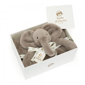 Bebé Jellycat Smudge Elephant Blankie,56cm x 70cm x 9cm Cinzentas | Portugal TRDEG-6435