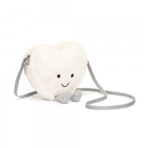 Bolsas Jellycat Amuseables Cream Heart,17cm x 18cm x 5cm Branco | Portugal EDXUT-0256