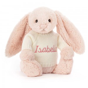 Camisolas Jellycat Bashful Blush Coelhinha with Cream Jumper,31cm x 12cm x 9cm Rosa | Portugal PNCFU-5926