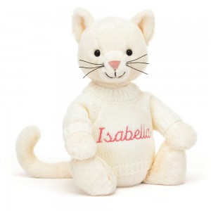 Camisolas Jellycat Bashful Cream Kitten with Cream Jumper,31cm x 12cm x 9cm Branco | Portugal WTQCS-4859