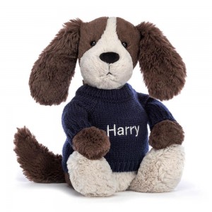 Camisolas Jellycat Bashful Fudge Puppy,31cm x 12cm x 9cm Marrom | Portugal OVWDZ-2539