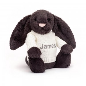 Camisolas Jellycat Bashful Inky Coelhinha with Cream Jumper,31cm x 12cm x 9cm Pretas | Portugal UHEJK-0541
