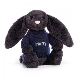 Camisolas Jellycat Bashful Inky Coelhinha,31cm x 12cm x 9cm Pretas | Portugal LVNSO-0368