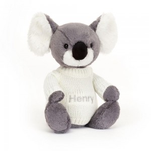 Camisolas Jellycat Bashful Koala with Cream Jumper,31cm x 12cm x 9cm Cinzentas | Portugal DCORK-0534