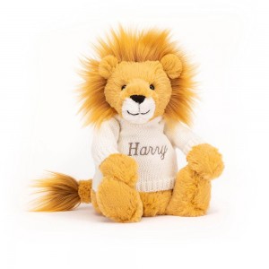 Camisolas Jellycat Bashful Lion with Cream Jumper,31cm x 12cm x 9cm Amarelas | Portugal KRSUV-6241