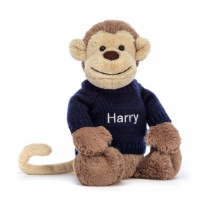 Camisolas Jellycat Bashful Monkey,31cm x 12cm x 9cm Marrom | Portugal HNYLR-7035
