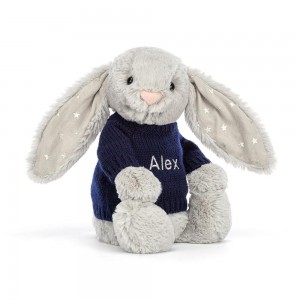 Camisolas Jellycat Bashful Shimmer Coelhinha,31cm x 12cm x 9cm Cinzentas | Portugal VUZQT-4163