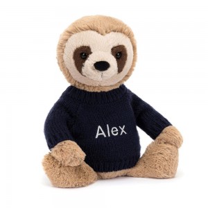 Camisolas Jellycat Bashful Sloth,28cm x 10cm x 7cm Bege | Portugal RDVUX-8192