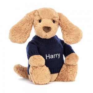 Camisolas Jellycat Bashful Toffee Puppy,31cm x 12cm x 9cm Marrom | Portugal NRBEC-2967