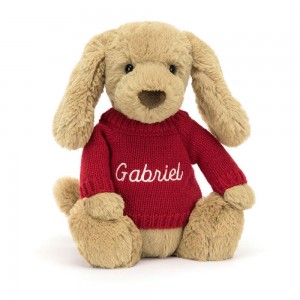 Camisolas Jellycat Bashful Toffee Puppy,31cm x 12cm x 9cm Marrom | Portugal RFWUE-7361