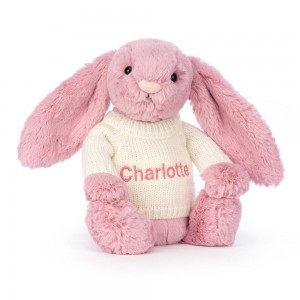 Camisolas Jellycat Bashful Tulip Coelhinha with Cream Jumper,31cm x 12cm x 9cm Rosa | Portugal BRZPT-7832
