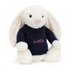 Camisolas Jellycat Bashful Twinkle Coelhinha,31cm x 12cm x 9cm Branco | Portugal DGONR-2178