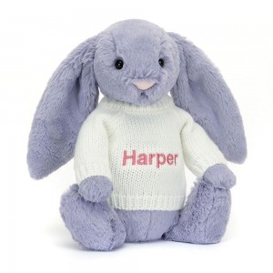 Camisolas Jellycat Bashful Viola Coelhinha with Cream Jumper,31cm x 12cm x 9cm Roxo | Portugal IPSYL-5782