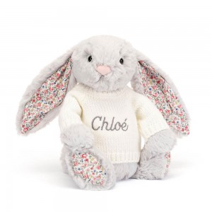 Camisolas Jellycat Blossom Coelhinha with Cream Jumper,31cm x 12cm x 9cm Cinzentas | Portugal HQJIK-9512