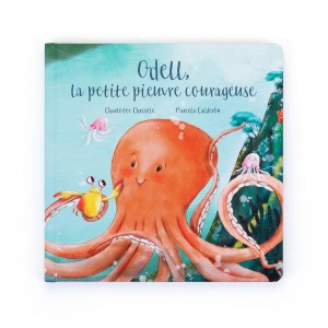 Livros De Histórias Jellycat Odell, La Petite Pieuvre Courageuse Livre,23cm x 23cm x 2cm Laranja | Portugal CVXRM-4801