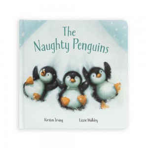 Livros De Histórias Jellycat The Naughty Penguins,21cm x 21cm x 2cm Branco | Portugal TLXKR-0935