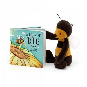 Livros Jellycat Albee And The Big Seed and Bashful Bee Medium Pretas | Portugal OIZMJ-0726