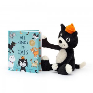 Livros Jellycat All Kinds of Cats and Jack Medium Pretas | Portugal QODEP-8062