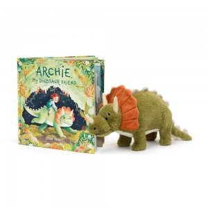Livros Jellycat Archie My Dinosaur Friend and Archie Dinosaur Verdes | Portugal DSYBJ-8503