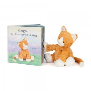 Livros Jellycat Ginger the Courageous Kitten and Fuddlewuddle Ginger Cat Laranja | Portugal PTVGB-5706