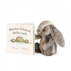 Livros Jellycat Haschen Schnuck Bleibt Wach Buch & Bashful Cottontail Coelhinha Medium Marrom | Portugal XWVHP-0359