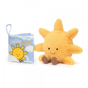 Livros Jellycat Hello Sun Fabric and Amuseables Sun Medium Amarelas | Portugal AQLYU-6049