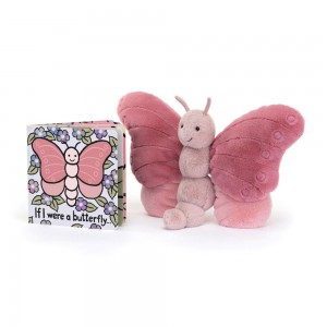 Livros Jellycat If I Were A Butterfly and Beatrice Butterfly Rosa | Portugal PBIWE-1468