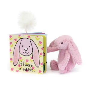 Livros Jellycat If I Were A Rabbit and Bashful Tulip Coelhinha Small Rosa | Portugal RIMXK-5946