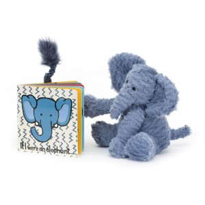 Livros Jellycat If I Were An Elephant Board and Fuddlewuddle Medium Azuis | Portugal QJWCK-9350