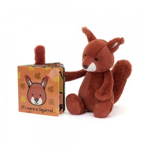Livros Jellycat If I Were a Squirrel Board and Bashful Squirrel Medium Laranja | Portugal RYWKO-3457