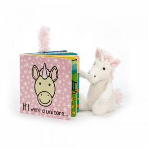 Livros Jellycat If I were a Unicorn and Bashful Unicorn Small Branco | Portugal GSPHY-8103
