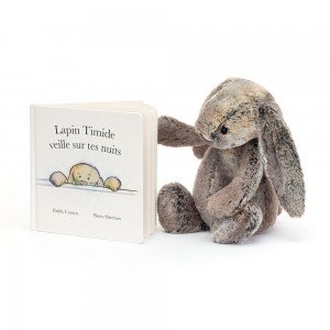 Livros Jellycat Lapin Timide Veille Sur Tes Nuits and Bashful Cottontail Coelhinha Medium Marrom | Portugal DHUIR-0716