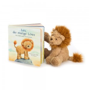 Livros Jellycat Leo Der Mutige Lowe Buch and Fuddlewuddle Lion Medium Marrom | Portugal SFWUL-2065