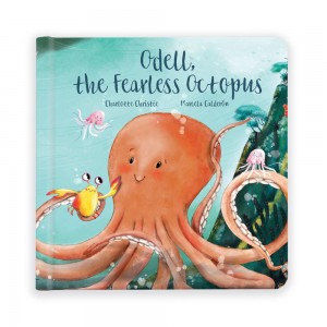 Livros Jellycat Odell, The Fearless Octopus,23cm x 23cm x 2cm Laranja | Portugal MSRKI-5478