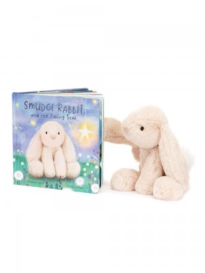 Livros Jellycat Smudge Rabbit and the Falling Star and Smudge Rabbit Medium Bege | Portugal FXDIL-9062