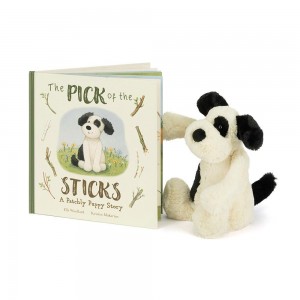 Livros Jellycat The Pick of the Sticks and Bashful Puppy Medium Branco | Portugal RMHBZ-3608
