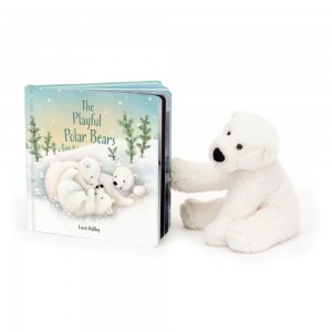 Livros Jellycat The Playful Polar Bears and Perry Polar Bear Small Branco | Portugal SPKGY-2493