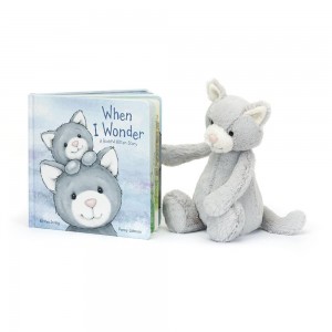Livros Jellycat When I Wonder and Bashful Kitty Medium Cinzentas | Portugal JAFHG-4982