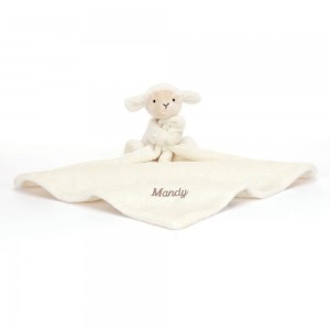 Mantinha Jellycat Bashful Lamb,15cm x 34cm x 34cm Branco | Portugal VCSQO-5247