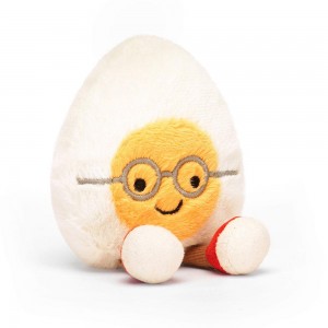 Peluche Jellycat Amuseables Boiled Egg Geek,14cm x 9cm x 4cm Branco | Portugal MBAIP-7204
